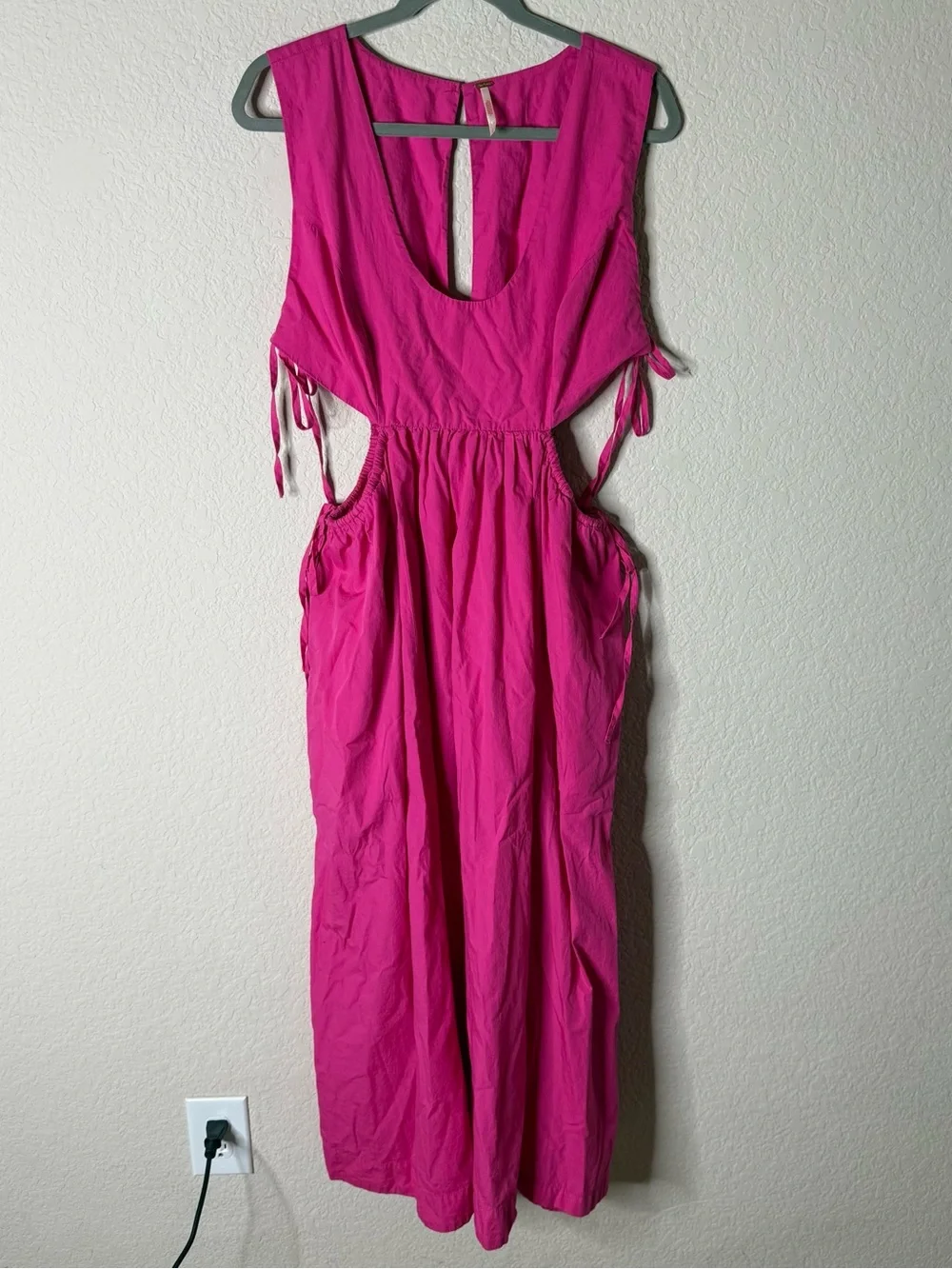 Free People Fabiana Midi Dress in Pink Size Large